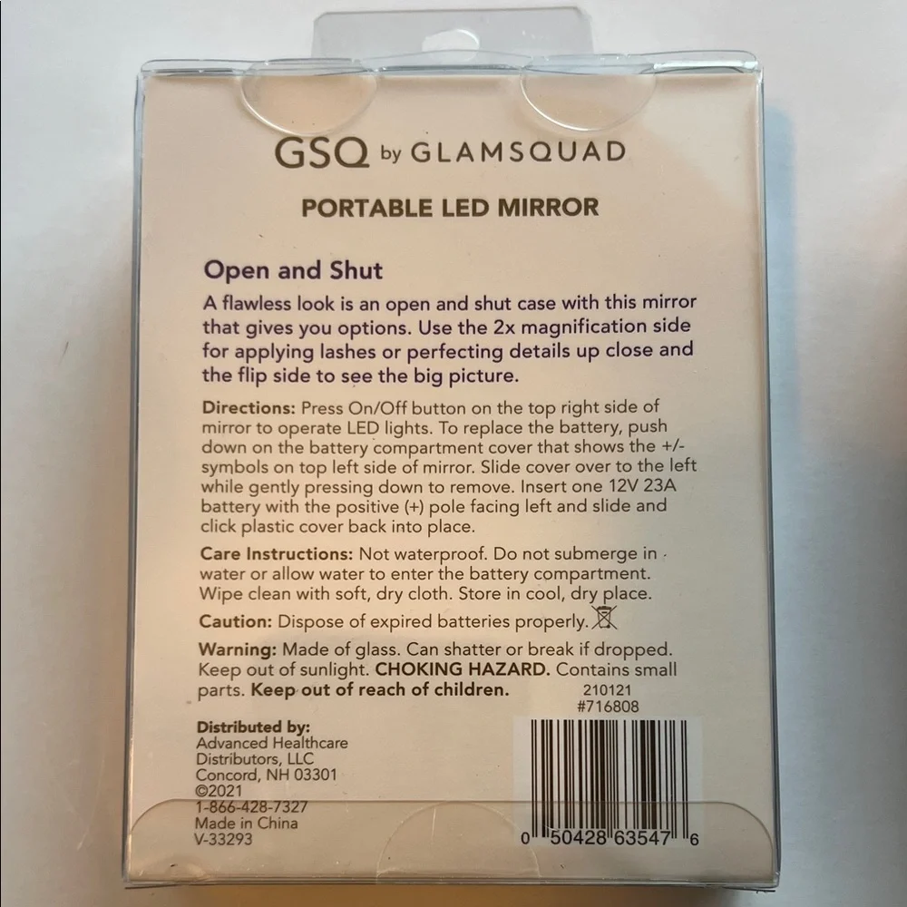 $9ea/2 for $15 Compact Portable LED Vanity Mirror 2x Magnify GSQ by Glamsquad